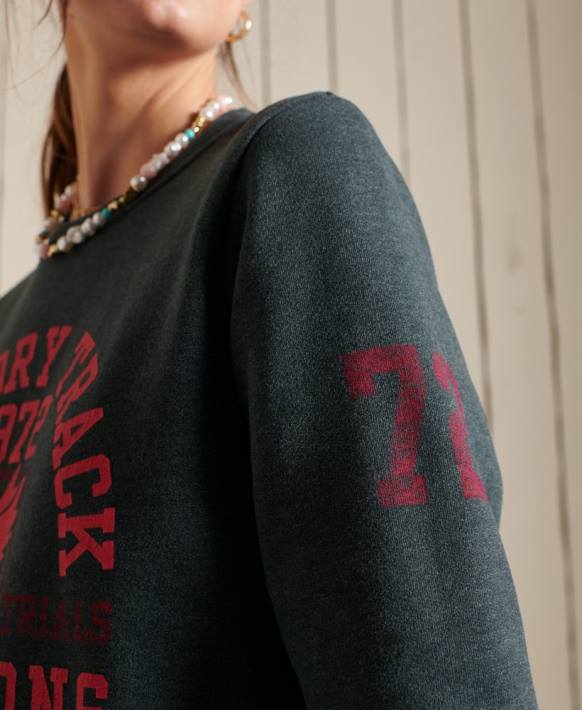 kadınlar Superdry yeşil atletizm ekibi sweatshirt NNTB6107