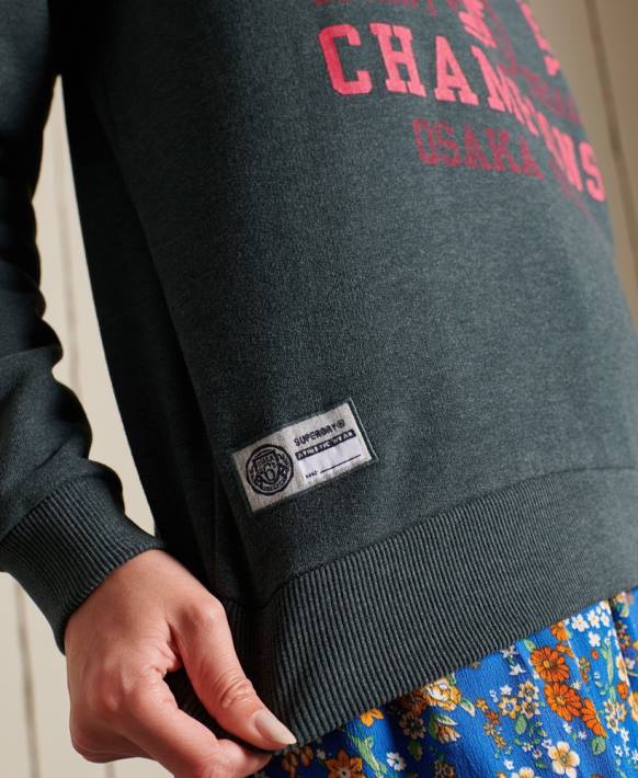 kadınlar Superdry yeşil atletizm ekibi sweatshirt NNTB6107