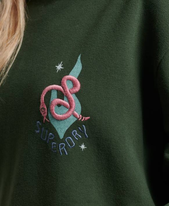 kadınlar Superdry yeşil göçebe halk kapşonlu NNTB3415