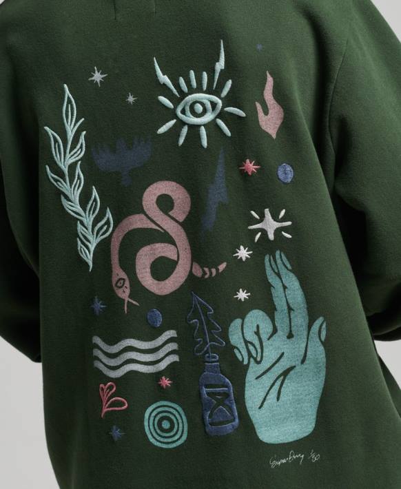 kadınlar Superdry yeşil göçebe halk kapşonlu NNTB3415