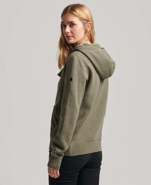 kadınlar Superdry yeşil organik pamuk temel organik pamuklu kapşonlu NNTB6757