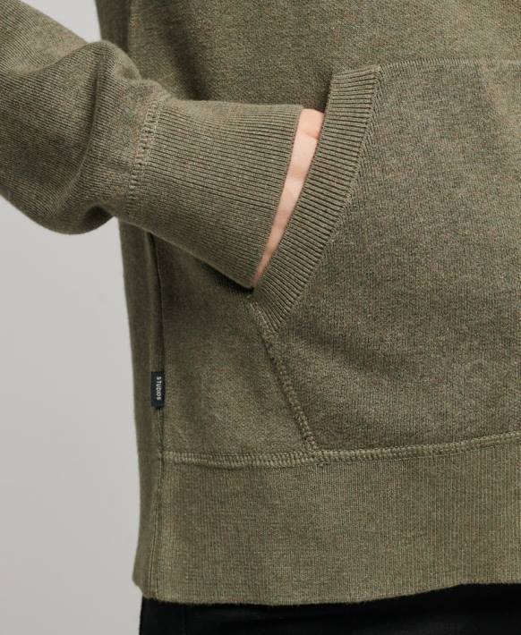 kadınlar Superdry yeşil organik pamuk temel organik pamuklu kapşonlu NNTB6757