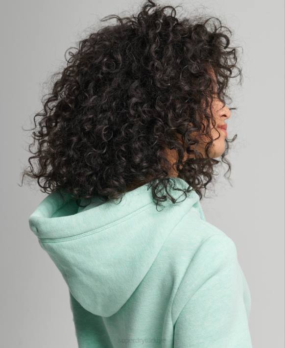 kadınlar Superdry yeşil organik pamuklu eski logo işlemeli kapşonlu NNTB3422