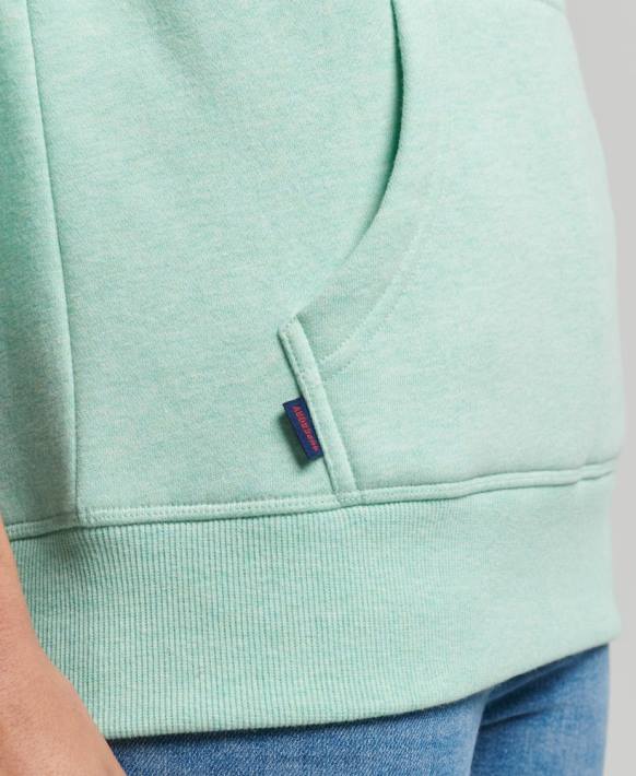 kadınlar Superdry yeşil organik pamuklu eski logo işlemeli kapşonlu NNTB3422