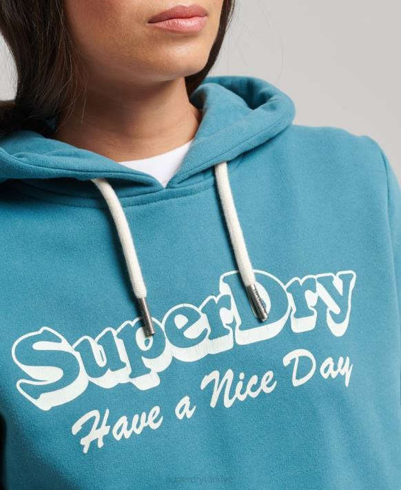 kadınlar Superdry yeşil seyahat kapşonlu NNTB6081