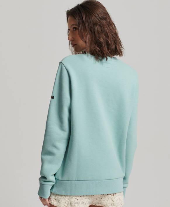 kadınlar Superdry yeşil vintage logolu anlatımlı ekip sweatshirt NNTB2253