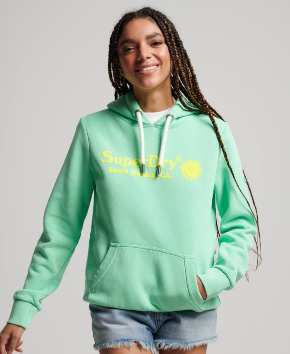 kadınlar Superdry yeşil vintage mekan kapşonlu NNTB2315