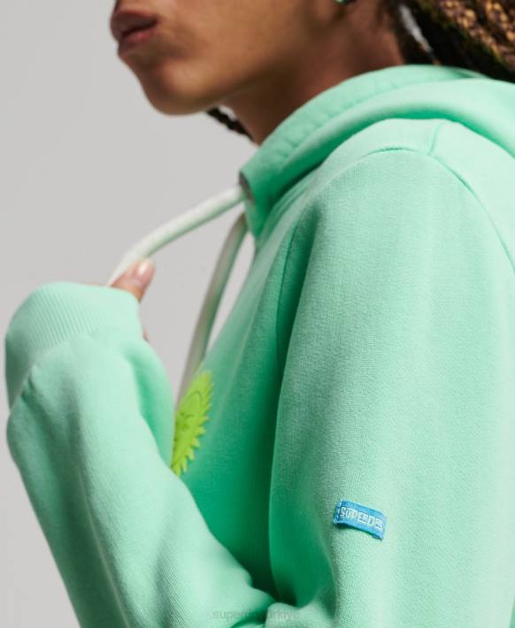 kadınlar Superdry yeşil vintage mekan kapşonlu NNTB2315