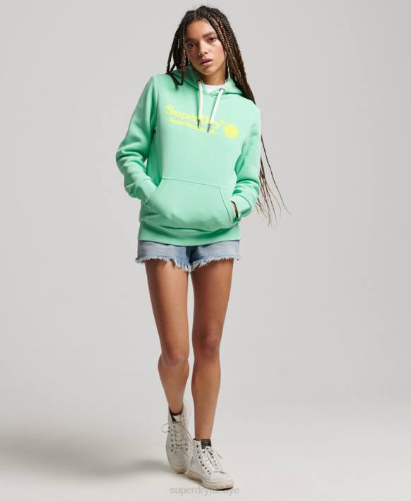 kadınlar Superdry yeşil vintage mekan kapşonlu NNTB2315