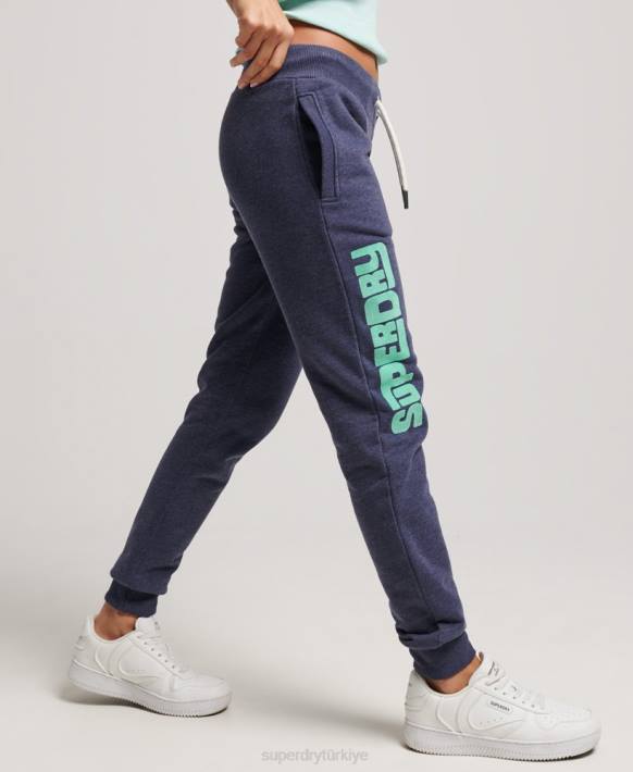 kadınlar Superdry Donanma cali kesme fırçasız joggers NNTB3916
