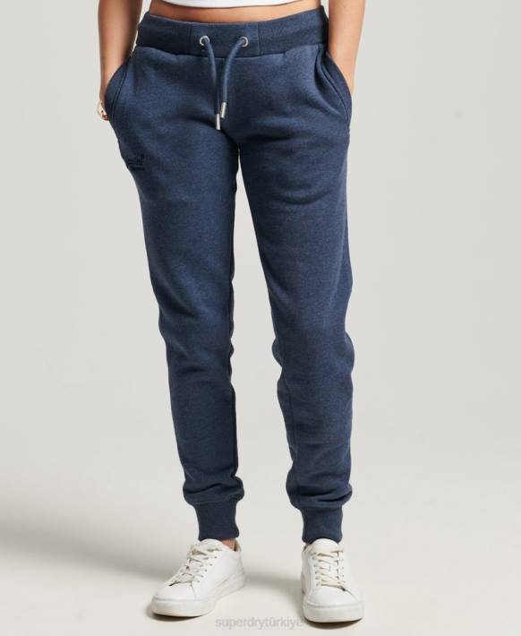 kadınlar Superdry Donanma vintage logo işlemeli jogger pantolon NNTB3898