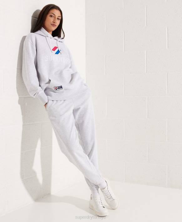 kadınlar Superdry açık gri organik pamuk kodu temel koşu ayakkabısı NNTB6682