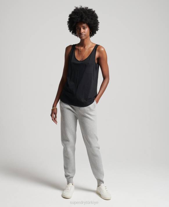 kadınlar Superdry açık gri organik pamuklu temel koşu ayakkabısı NNTB6663