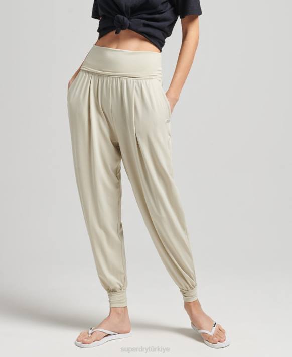 kadınlar Superdry bej stüdyo harem koşucuları NNTB3946