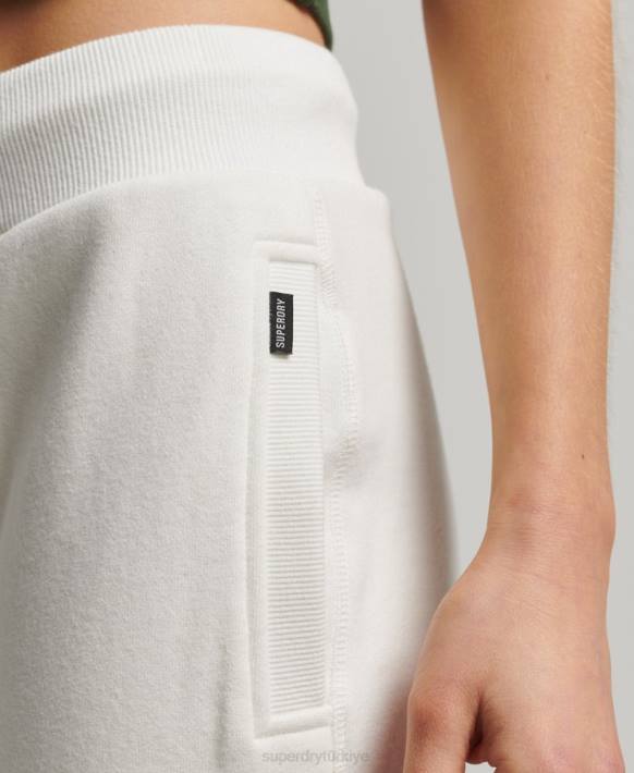 kadınlar Superdry beyaz vintage logo işlemeli jogger pantolon NNTB2308