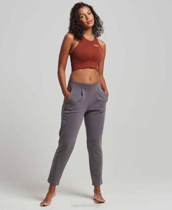 kadınlar Superdry gri esnek özel joggers NNTB3919