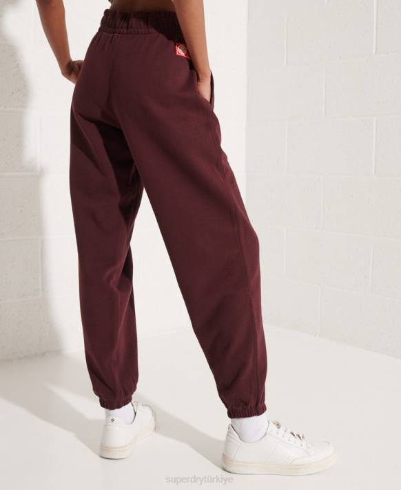kadınlar Superdry kırmızı kolej grafik koşucuları NNTB3938