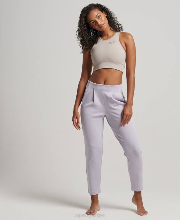 kadınlar Superdry mor esnek özel joggers NNTB3909