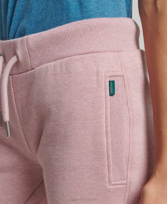 kadınlar Superdry pembe organik pamuklu eski logo işlemeli jogger pantolon NNTB6581