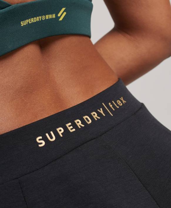 kadınlar Superdry siyah esnek özel joggers NNTB3923