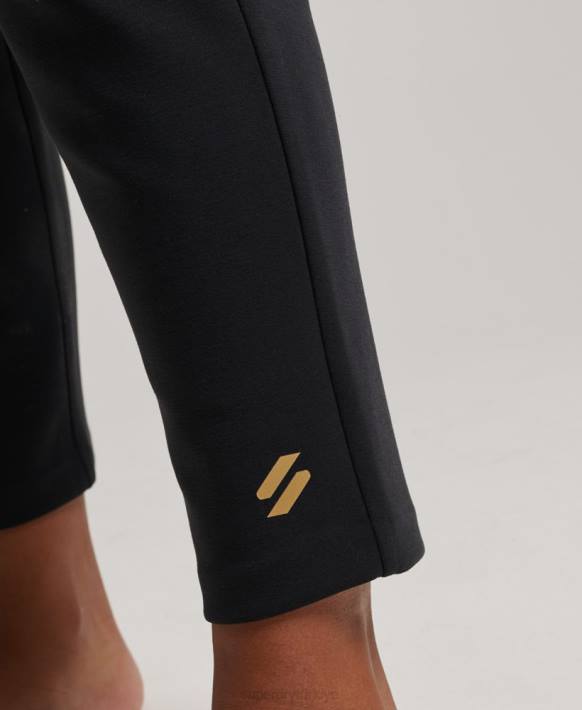 kadınlar Superdry siyah esnek özel joggers NNTB3923