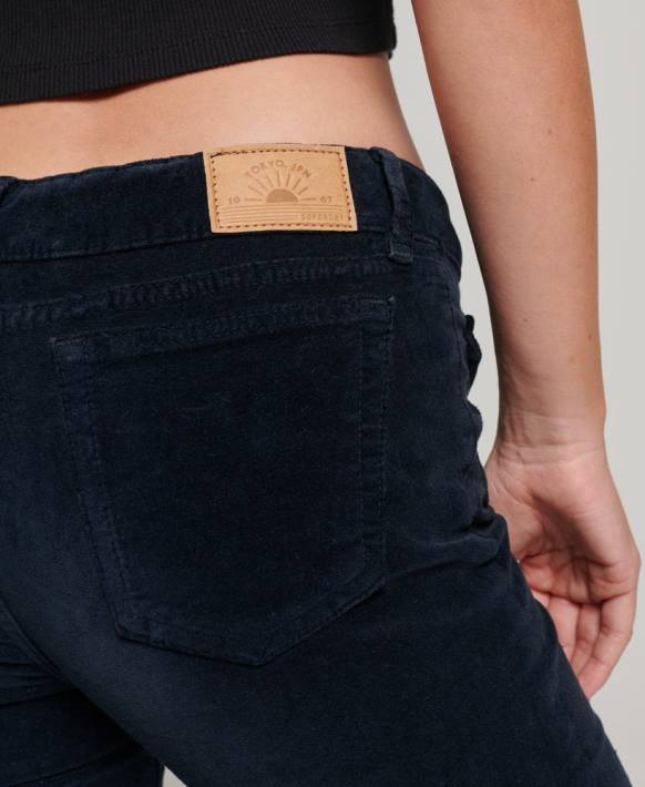 kadınlar Superdry Donanma düşük belli kadife bol kot pantolon NNTB2572