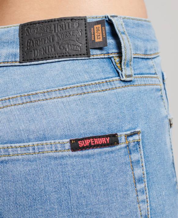 kadınlar Superdry açık mavi organik pamuklu yüksek belli skinny denim jean pantolon NNTB3878