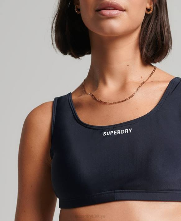 kadınlar Superdry Donanma temel bikini üstü NNTB3225