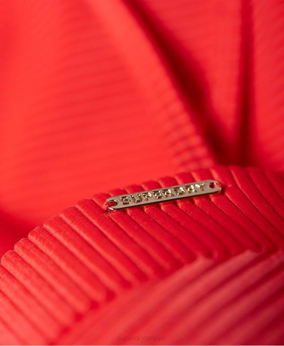 kadınlar Superdry kırmızı alice dokulu götürülmüş mayo NNTB3262