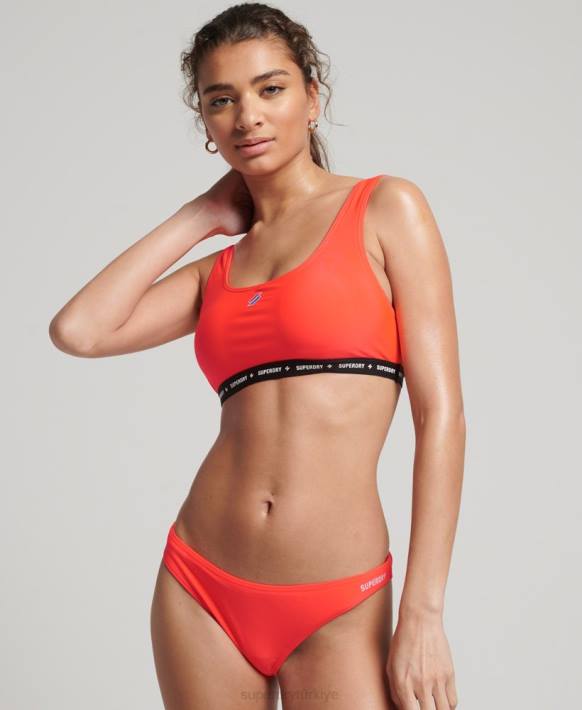 kadınlar Superdry mercan mikro elastik geri dönüştürülmüş bikini üstü NNTB3244