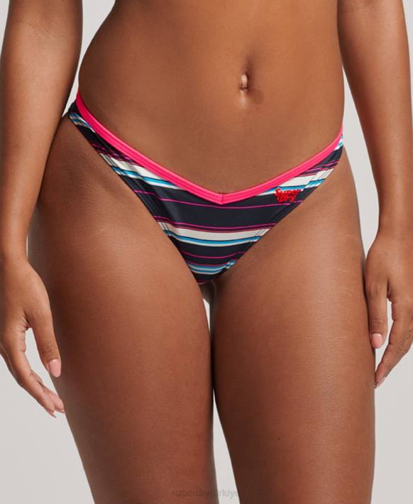 kadınlar Superdry çok çizgili geri dönüştürülmüş bikini altı NNTB3215