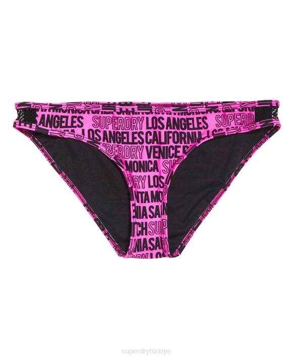 kadınlar Superdry pembe cali logolu bikini altı NNTB3266