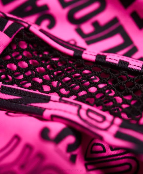 kadınlar Superdry pembe cali logolu bikini altı NNTB3266