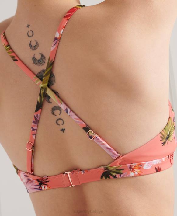 kadınlar Superdry pembe sörf üst bikini NNTB6637