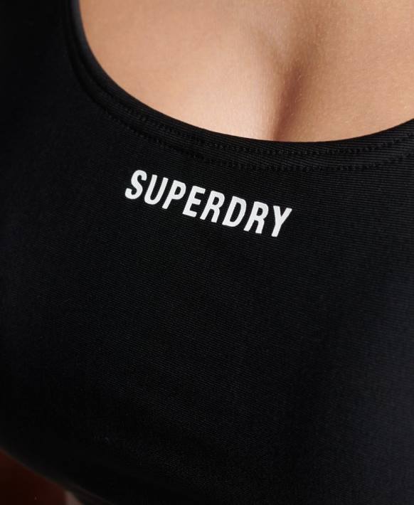 kadınlar Superdry siyah temel bikini üstü NNTB3245