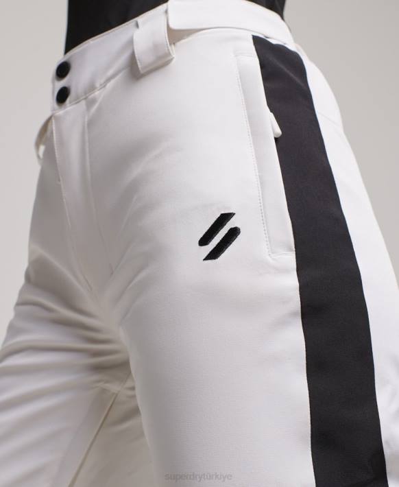 kadınlar Superdry beyaz çekirdek kar pantolonu NNTB2592