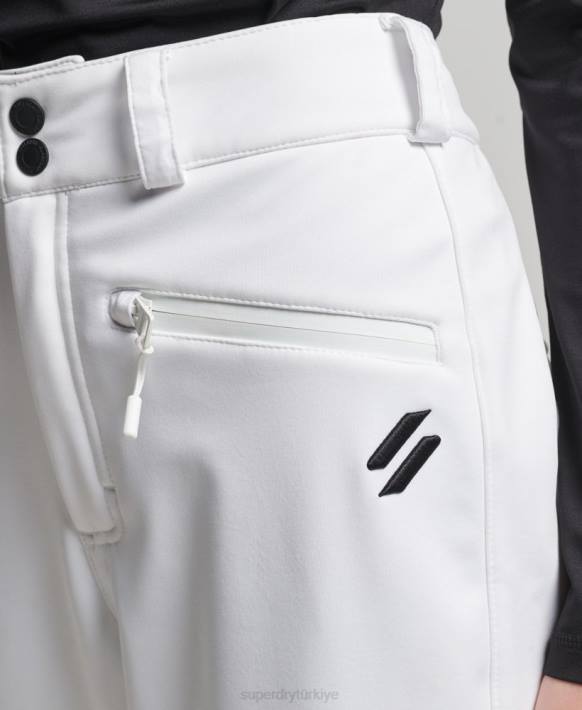 kadınlar Superdry beyaz kayak softshell ince pantolon NNTB2593