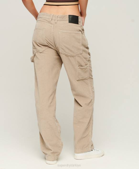 kadınlar Superdry kahverengi kordon marangoz pantolon NNTB2565