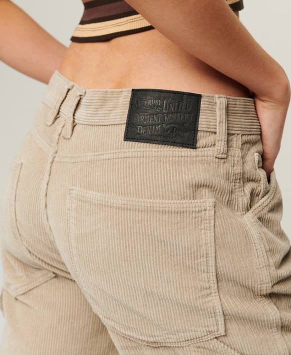 kadınlar Superdry kahverengi kordon marangoz pantolon NNTB2565