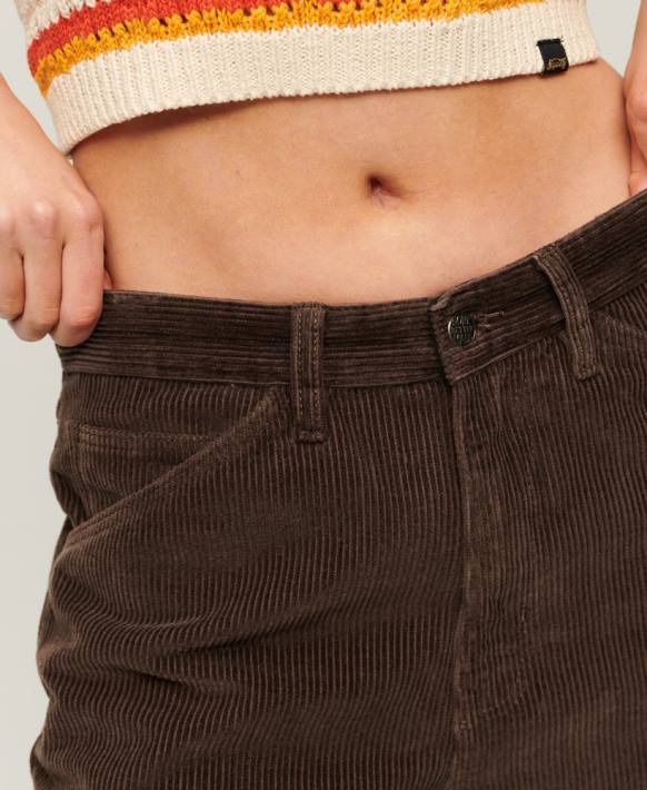kadınlar Superdry kahverengi kordon marangoz pantolon NNTB2568