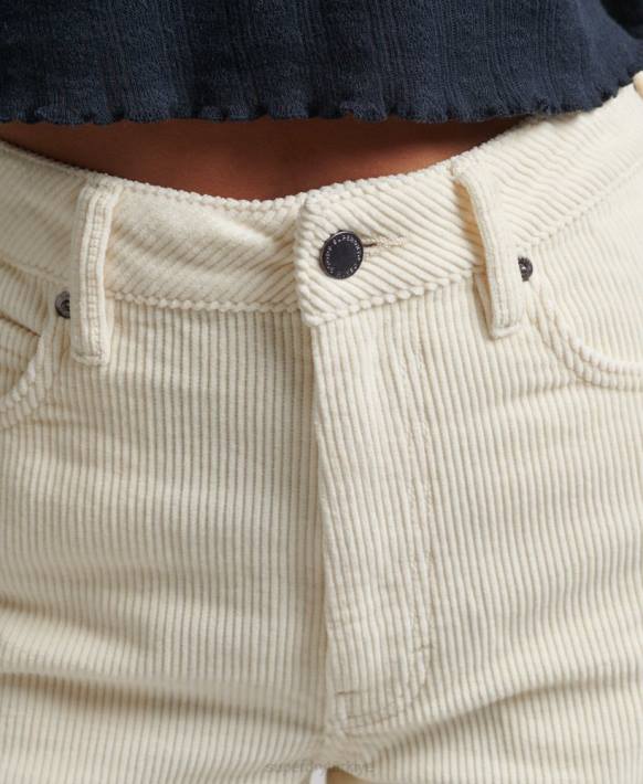 kadınlar Superdry krem vintage geniş bacak kordonlu pantolon NNTB2587