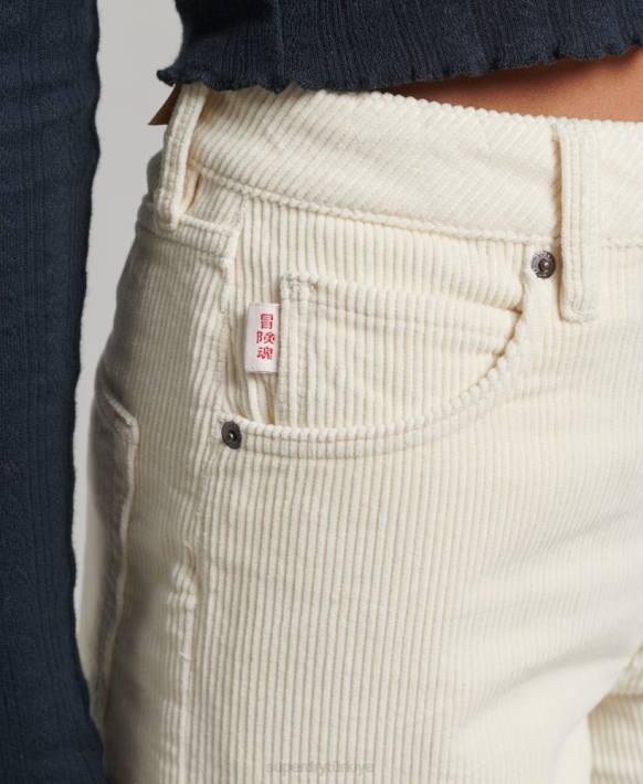 kadınlar Superdry krem vintage geniş bacak kordonlu pantolon NNTB2587