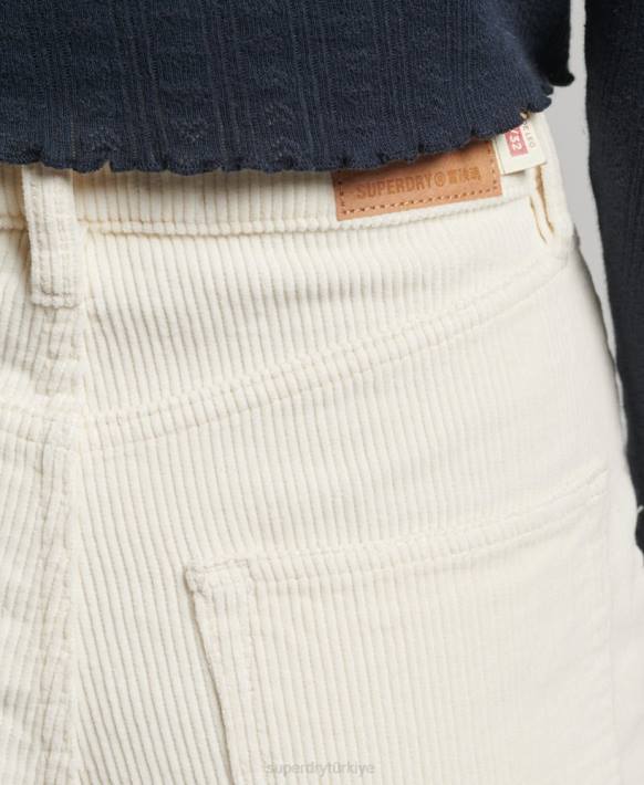 kadınlar Superdry krem vintage geniş bacak kordonlu pantolon NNTB2587