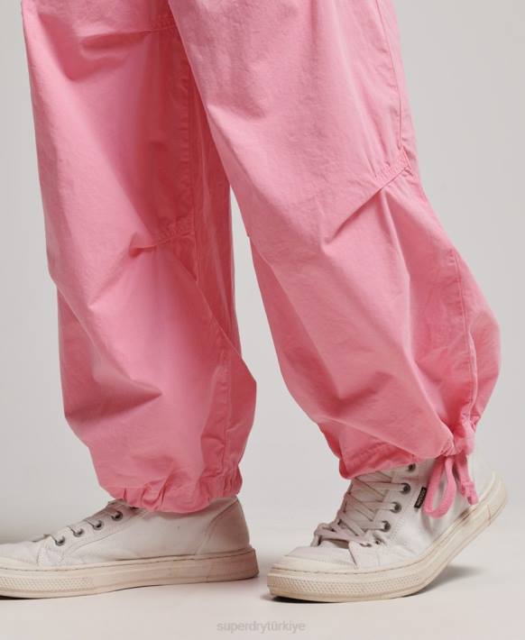 kadınlar Superdry pembe bol paraşüt pantolon NNTB1989