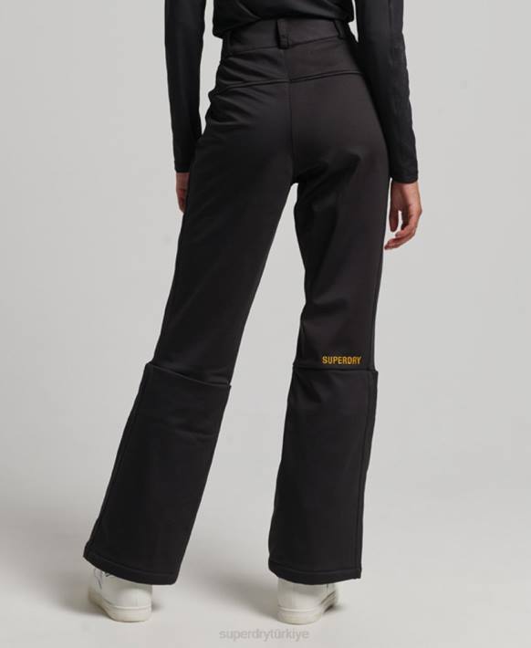kadınlar Superdry siyah kayak softshell ince pantolon NNTB2601