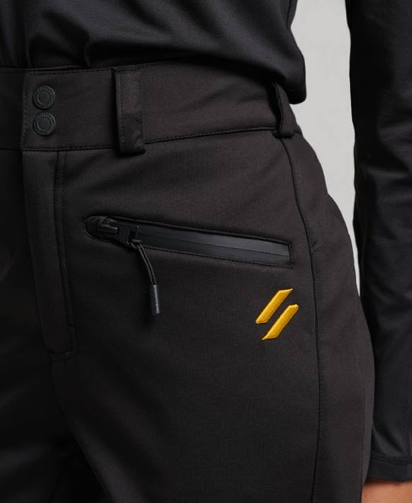 kadınlar Superdry siyah kayak softshell ince pantolon NNTB2601