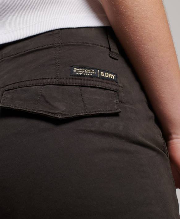 kadınlar Superdry siyah organik pamuklu ince kargo pantolon NNTB2581