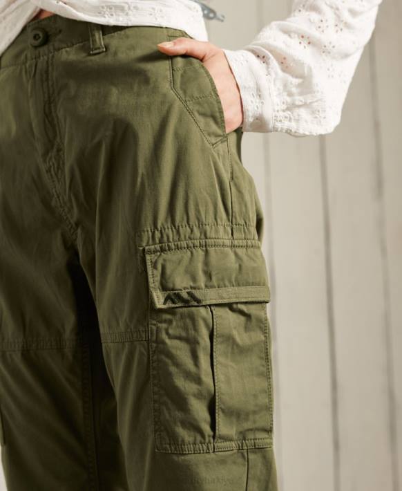 kadınlar Superdry yeşil ince kargo pantolon NNTB2605
