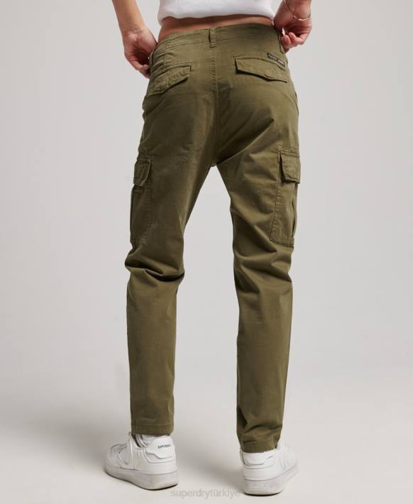 kadınlar Superdry yeşil organik pamuklu ince kargo pantolon NNTB2569