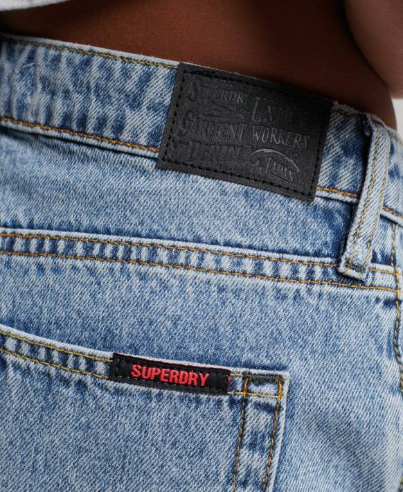 kadınlar Superdry açık mavi kot sıcak şort NNTB3092